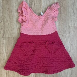 Janie and Jack Pink and Red Ruffle Dress